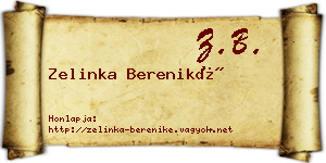 Zelinka Bereniké névjegykártya